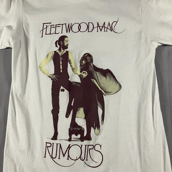 Fleetwood Mac Rumours Shirt Mens Small White Classic Rock Band Tee 2015 Graphic - Picture 2 of 9